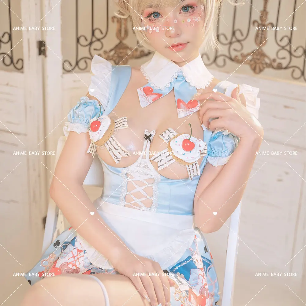 Originele Lolita Maid Cosplay Zoete Jurk Voor Geek Meisjes Halloween Kostuum