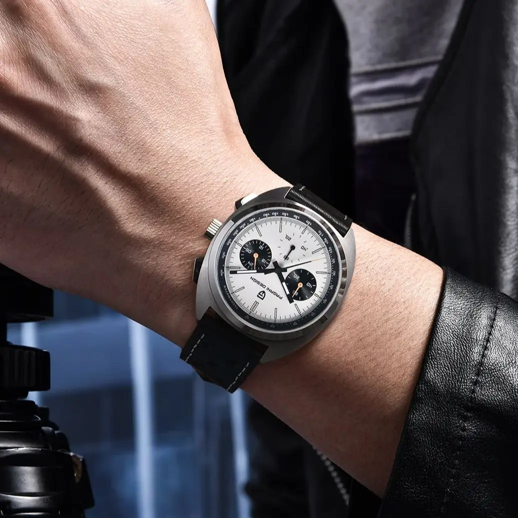 PAGANI DESIGN 2024 New Turtle Back Case Sport Chronograph Luxury Retro Quartz Watches For Men AR Sapphire glass Wrist watch Men
