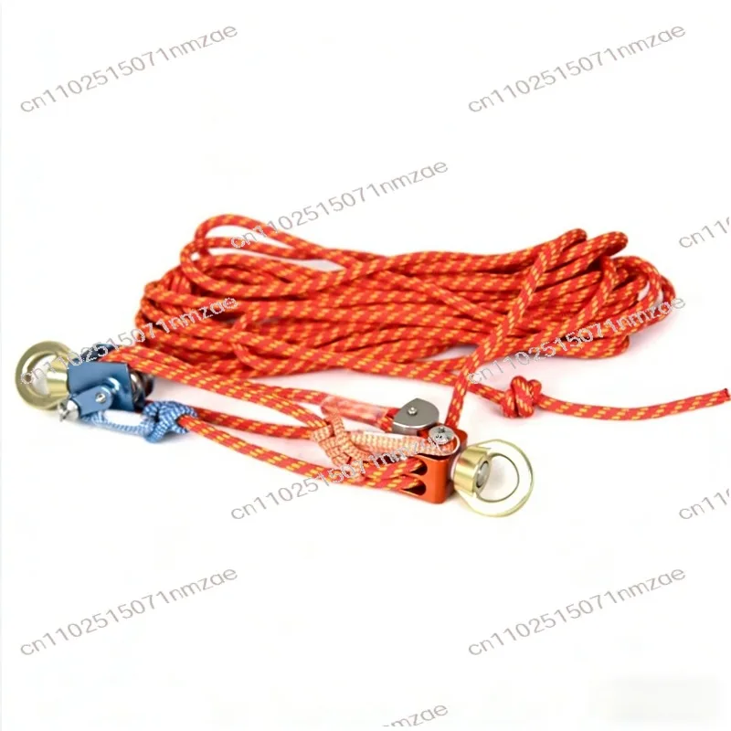 Multifunctional Labor-Saving Rope System Pulley 4:1 Lifting Ascender for Emergency Rescue Rope Operation