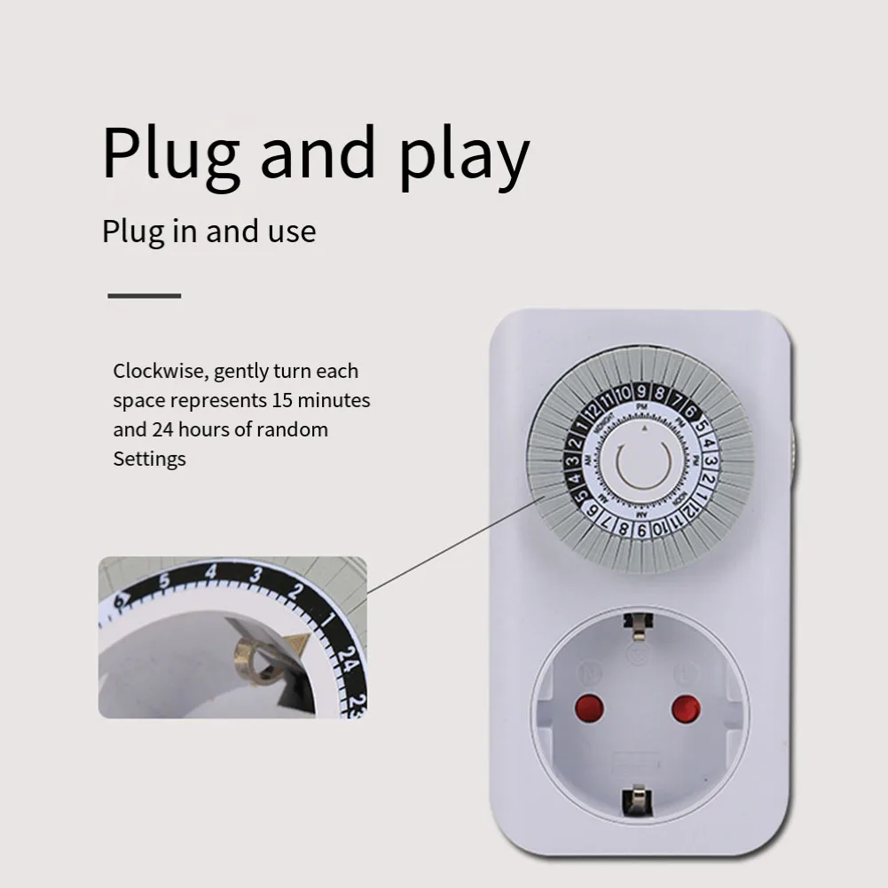 Countdown Timer Socket for Automatic Device Control Energy Saving Feature with Adjustable Timing from 15 Min to 9