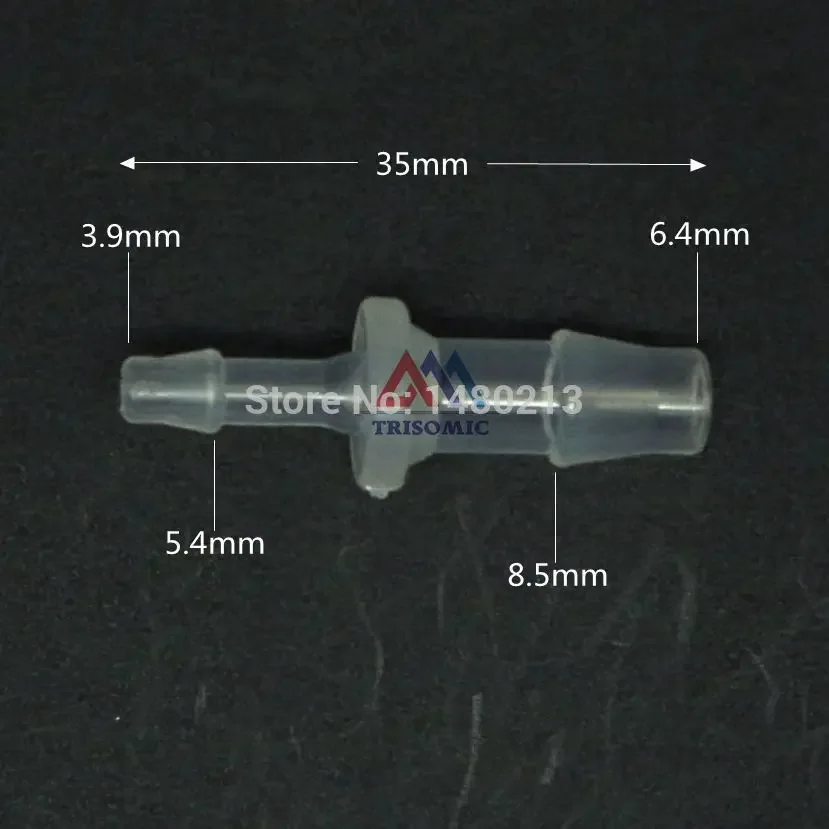 

6.4mm*3.9mm Straight Reducing Connector Plastic Fitting Barbed Reducing Connector