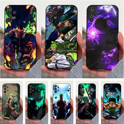 Anime One P-Pieces Z-Zoro Phone Case For Samsung S25,S24,S23,S22,S20,S21,S10,Ultra,Plus,Lite,FE,Soft Silicone Black Cover