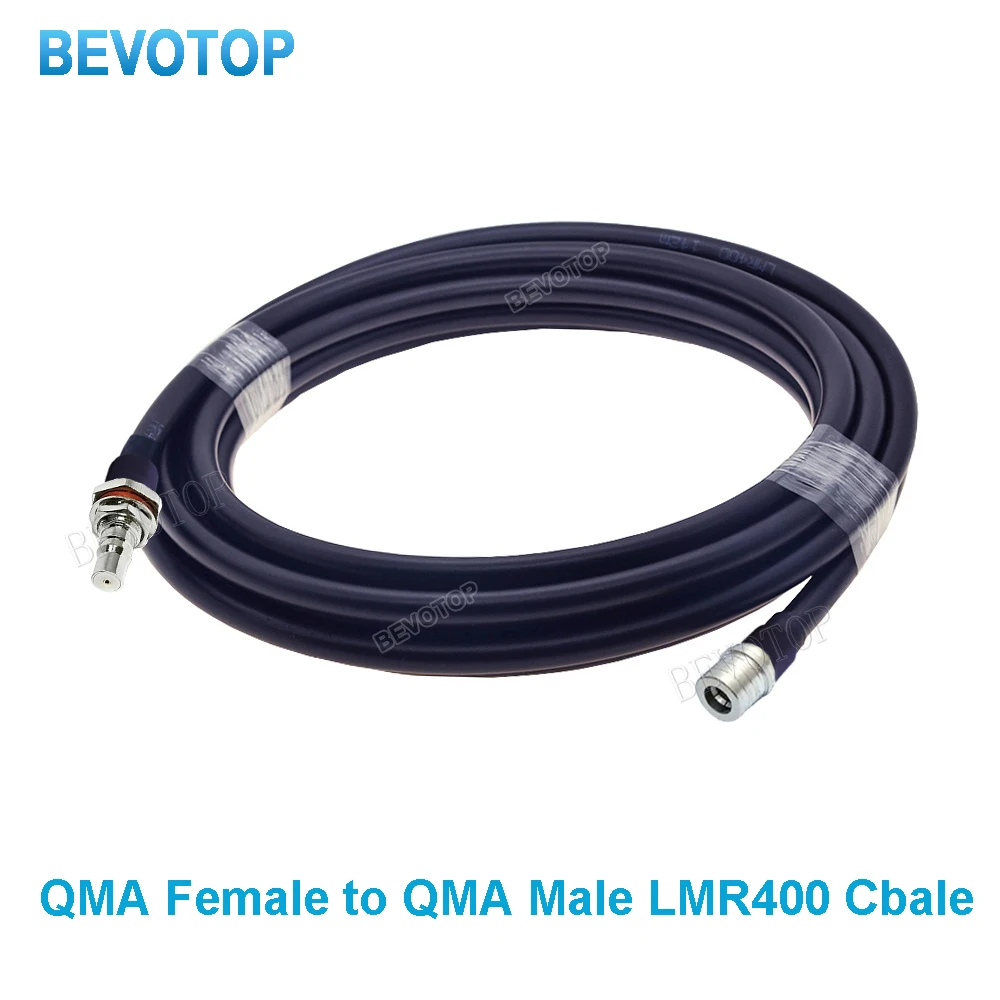 1PCS LMR400 QMA Cable QMA Female Jack to Male Plug Connector 50-7 LMR-400 Pigtail 50 Ohm Low Loss RF Coaxial Jumper BEVOTOP