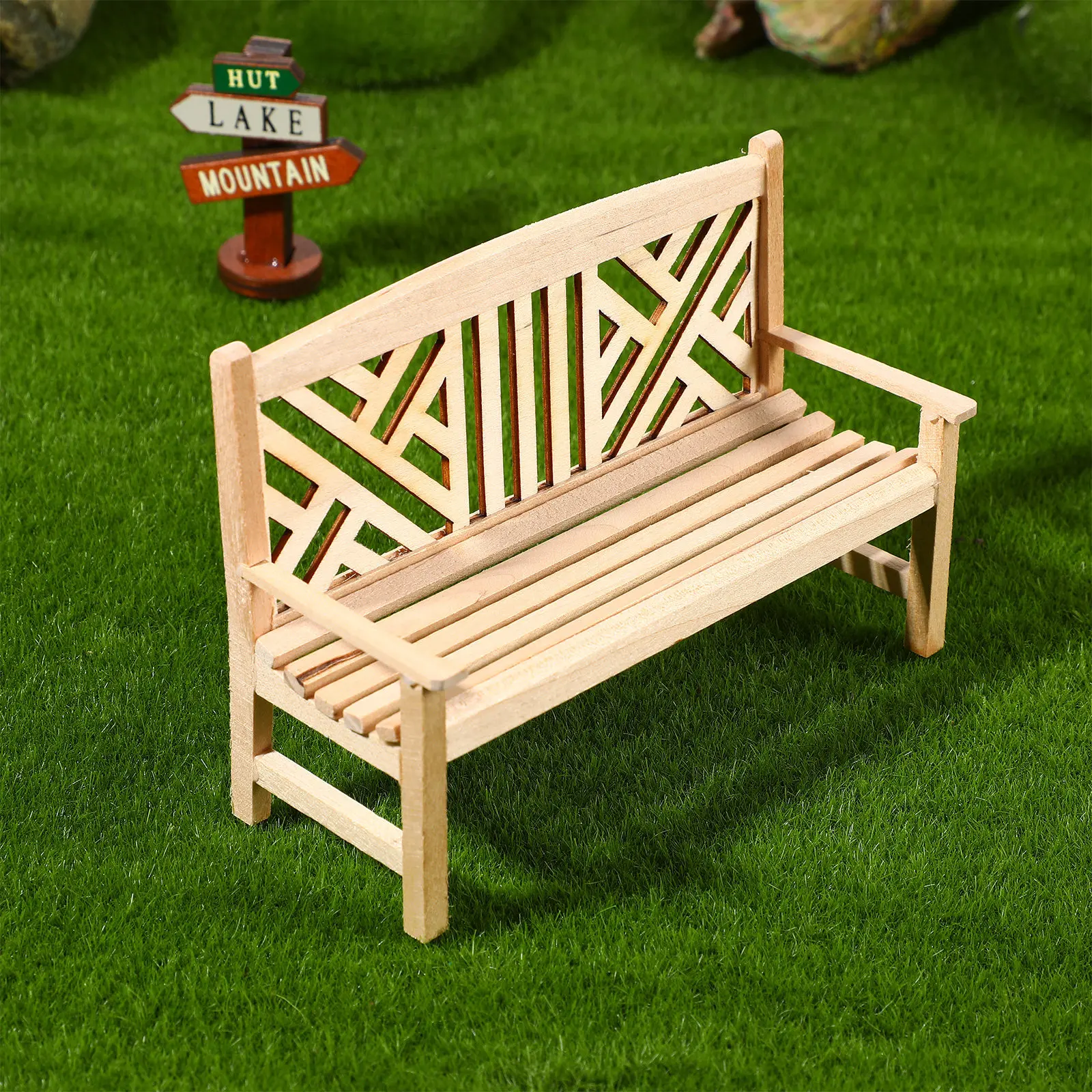 

Миниатюрная деревянная скамейка, крошечная мебельная декорация, натуральный цвет дерева, украшение для сада, аксессуары для ландшафтного дизайна