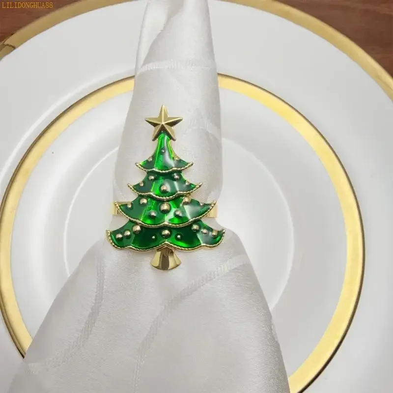 K1AE Iron Christmas Tree Napkin Holder Kitchenwares Accent For Dinner Decoration