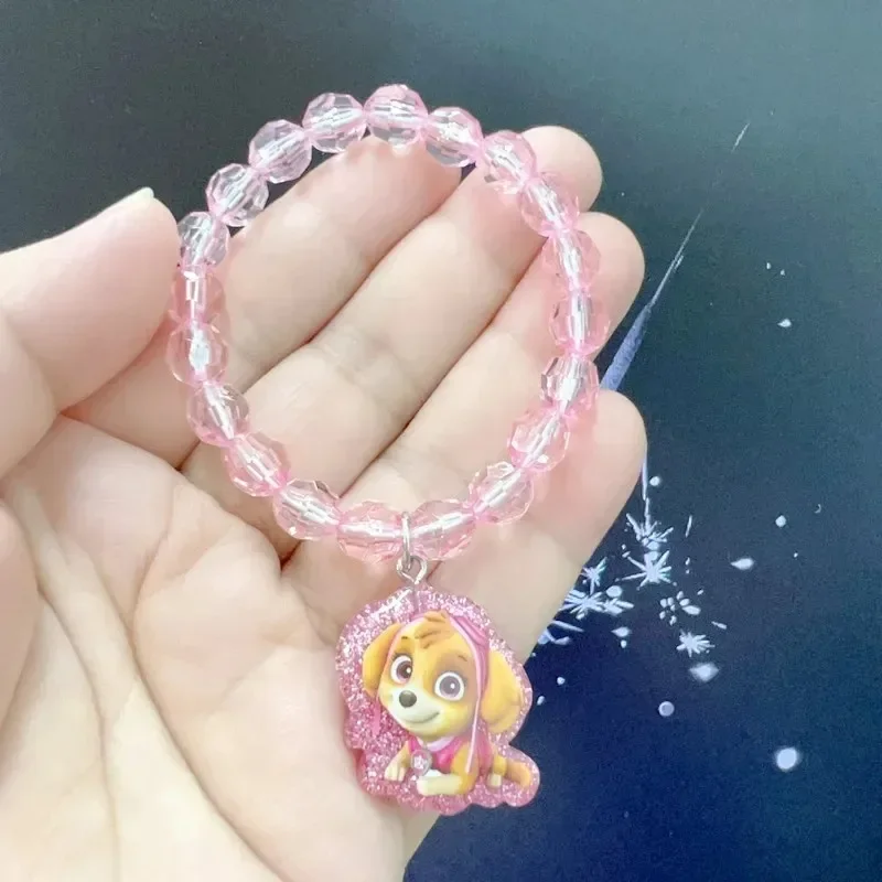 New Paw Patrol Cartoon Bracelet Acrylic Handmade Beaded Accessories Kids  Decoration Pendant Girls Jewelry Children Gifts