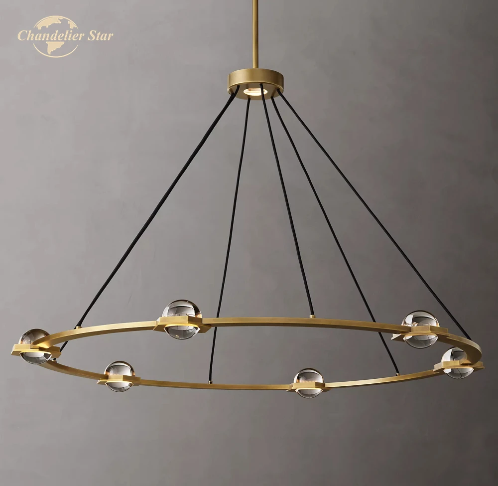 Modern Round Crystal Chandeliers Éclatant Chandelier Ring Lustre Bedroom Living Room Dining Room Pendant Light Fixtures