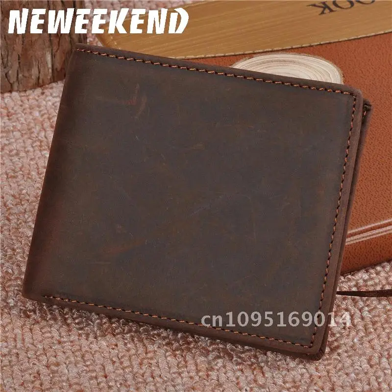 

Genuine Leather Wallet for Men Bifold Mini Money Bags Short Standard Cash Solid Pocket Wallet Purse Male Coin Holder Credit Card