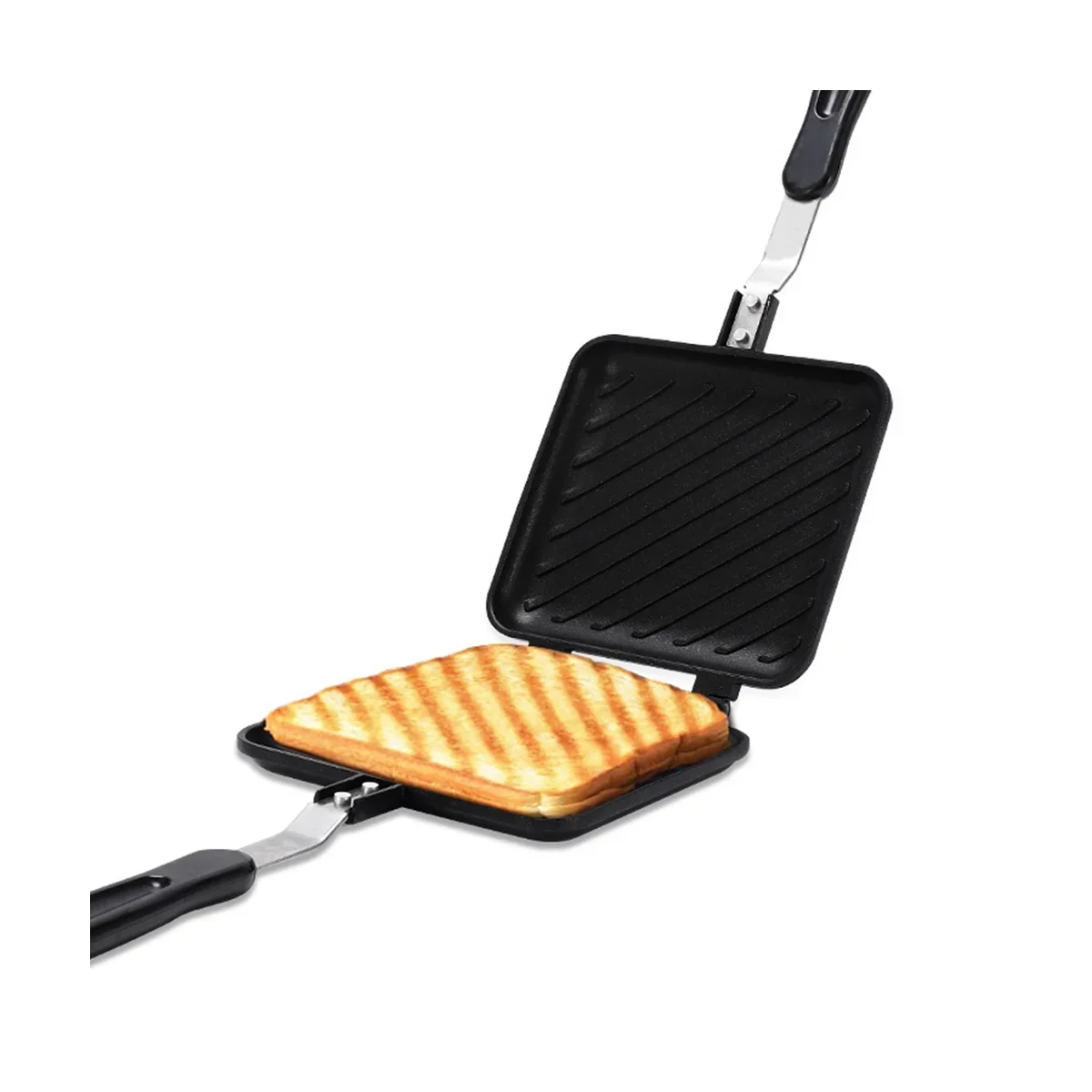 

Grilled Sandwich Maker Bread Toast Breakfast Machine HotDog Sandwich Pan Non-Stick Aluminum Flip Pan Kitchen Tool