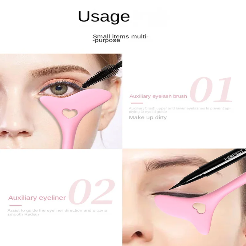 Maquillaje multifuncional, delineador de ojos, ayuda para pestañas, sombra de ojos, lápiz labial, herramientas de belleza de silicona para posicionamiento