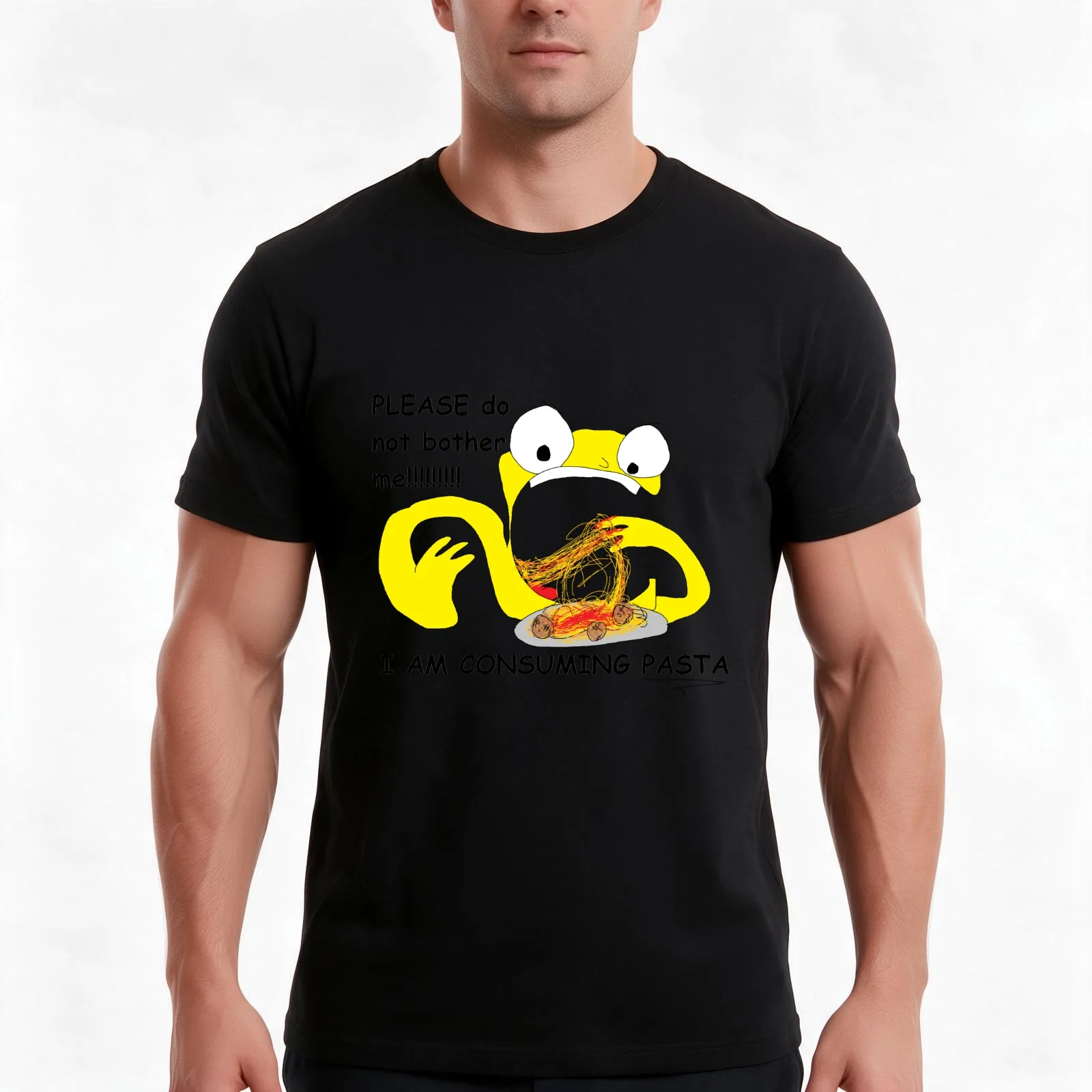 PLEASE do not bother me!!!!! I AM CONSUMING PASTA ms paint classic T-Shirt Summer Casual Cotton Tee Oversized Streetwear Tops