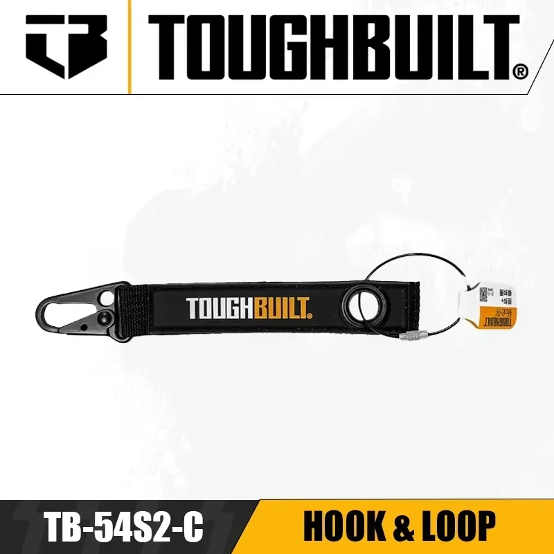 TOUGHBUILT TB-54S2-C Hook & Loop Tool CarabinerHeavy Duty Sprayed Key RingNylon WebbingPortable Mountaineering Hawksbill Hooks