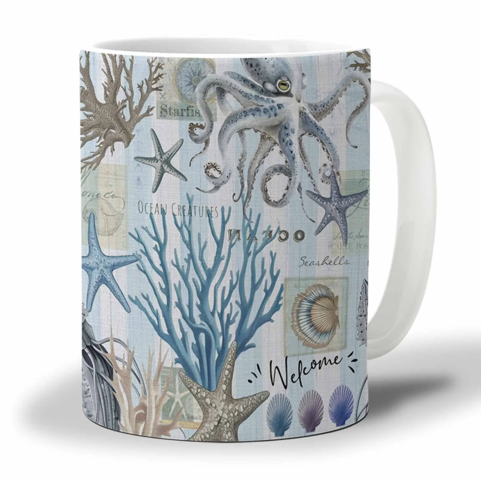 Original Mugs Free Shipping Marine Life Starfish Octopus Mug Cup Coffee Cups Custom Ceramic Personalized Drinkware Kitchen Bar