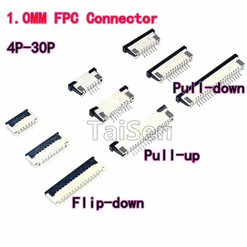 10 PZ 1.0 MM FPC Connettore Scorrevole 4P 6/8/10/12/14/16/20/24/30P Pull-up Pull-down connessione ribaltabile