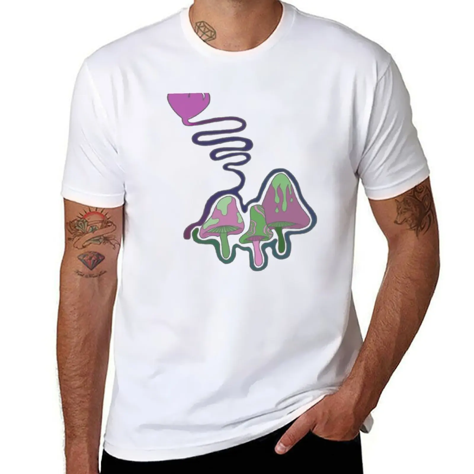 

Mushroom Love T-Shirt t shirts cotton 100% man t shirts for men casual T-Shirt