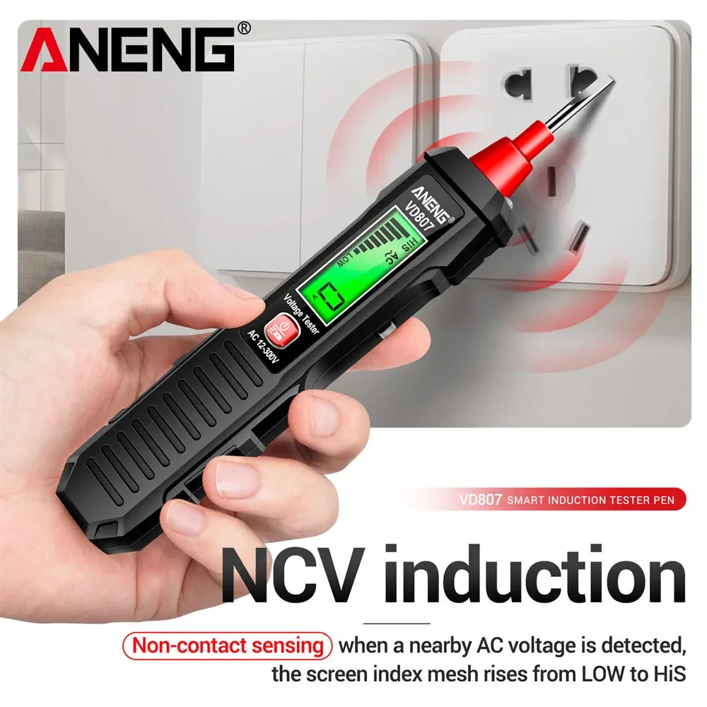 ANENG VD807 Digital Voltage Detectors Electric Tester Pen AC 24-300V Portable Screwdriver Indicator NCV Electroprobe Tools