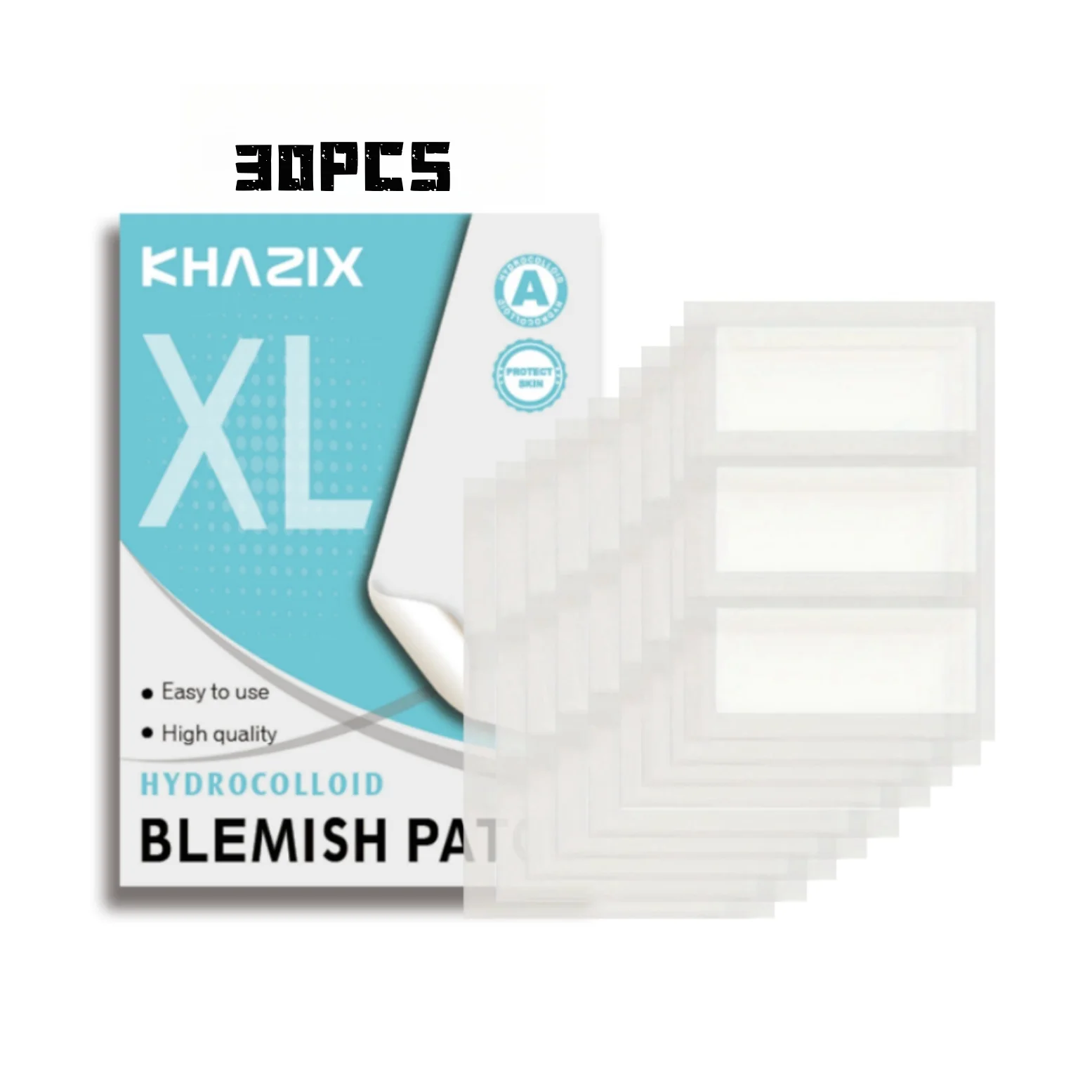 

Extra Large 30-Count Hydrocolloid Acne Patches - Alcohol-Free, Fragrance-Free Spot Stickers For All Skin Types, Cleansing Pimple