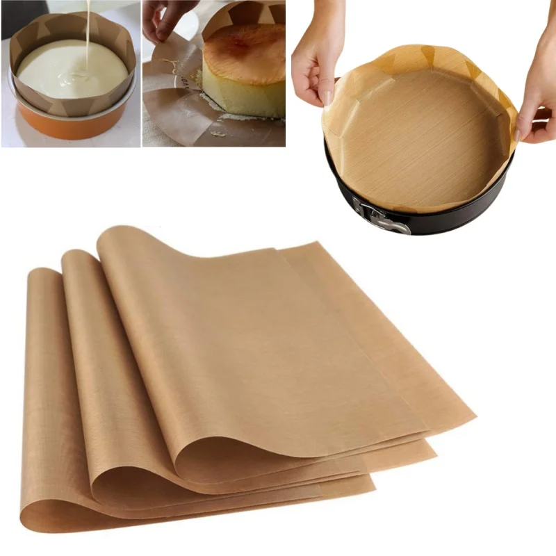 Reusable Baking Mat Round Square Non-stick Heat Resistant Cooking Paper Mats Oven Oil-Proof Paper Baking Accessories and Tools