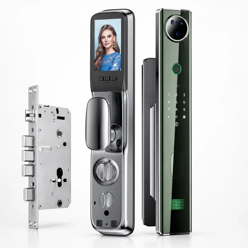 Password Combination Unlocking Community Door Video Call Network Lock Outdoor Iron Face Recognition Door Smart Lock