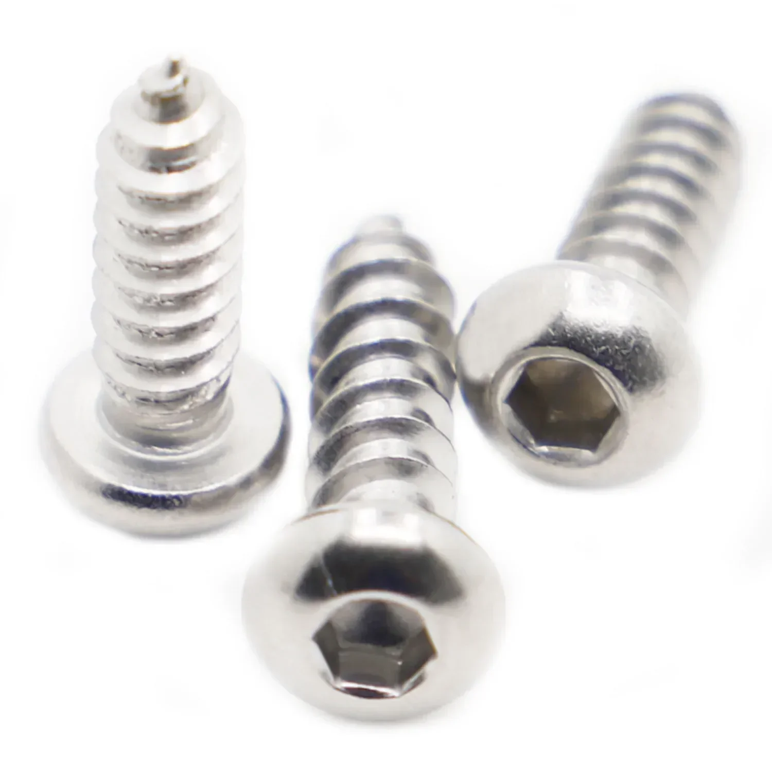 5-50pcs 304 Stainless Steel Round Pan Head Hex Socket Self Tapping Screws Wood Screw M2 M2.5 M3 M4 M5 M6