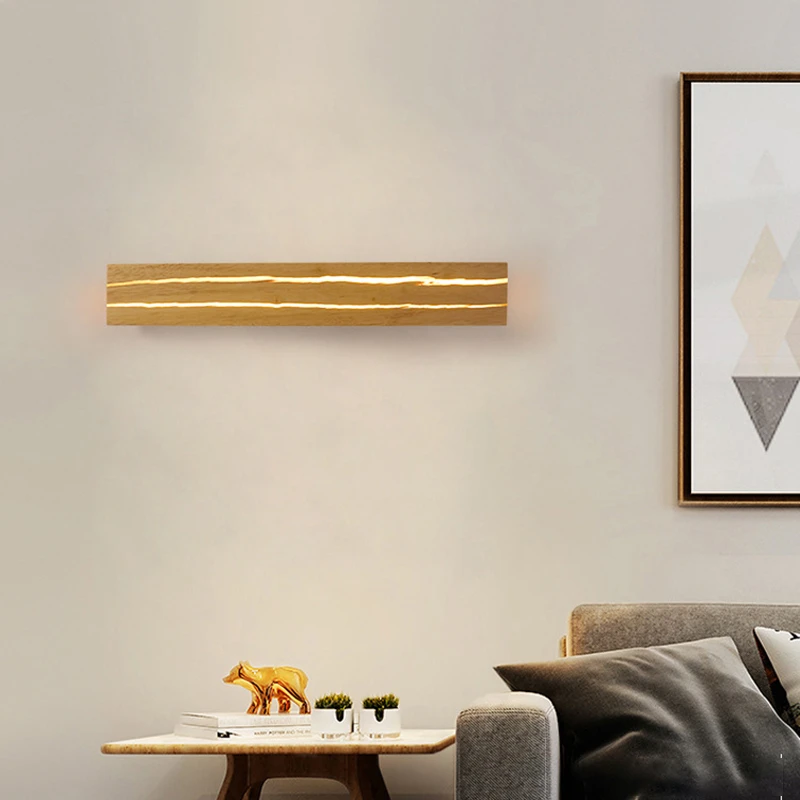 التصميم الإبداعي الخشب الكراك مصابيح الحائط طبيعة الخشب معالجة الاكريليك عاكس الضوء الشمعدان أضواء ديكور المنزل الحديث للتدوير لماعة #1