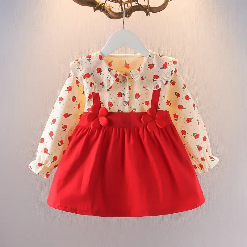 

Girls Baby Kid Infant Dress Spring New Arrival Cartoon Long Sleeve Birthday Dress Cotton Newborn Clothes Lovely Baby Dress 3M-2T