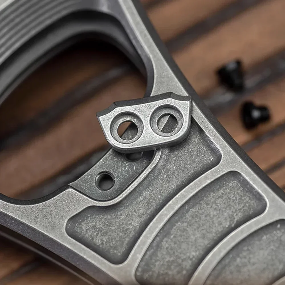 Titanium Alloy EDC Bottle Opener Decompression Push Card Fingertip Toy Portable Metal Keychain