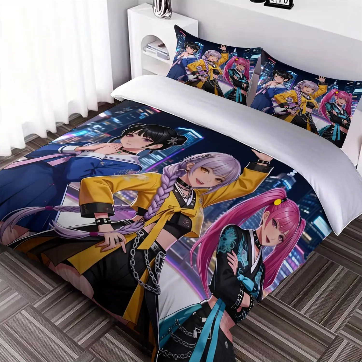 Anime Quilt Cover Single 135 X 200 Cm Covers Duvet Cover For Kids Bedding Set With 2 Pillow Cases Polyester (2)