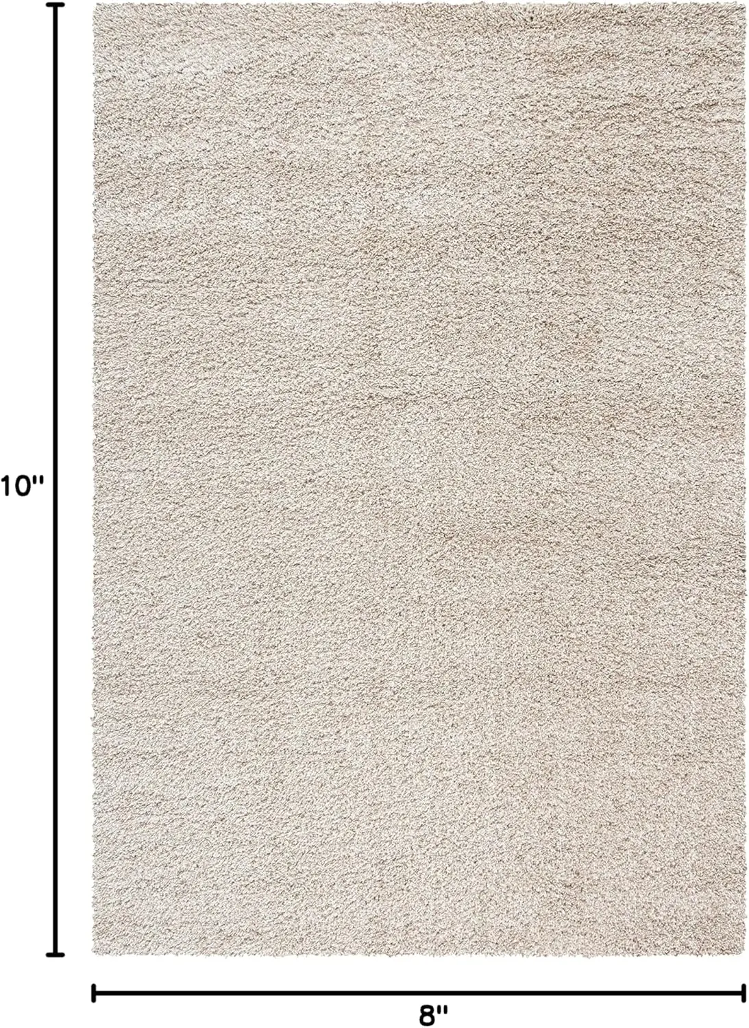 8' x 10', Beige, Non-Shedding & Easy Care, 2-inch Thick Ideal for High Traffic