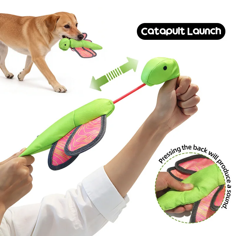 Pet Interactive Throwing Sound Oxford Cloth Dog Toy Catapult Flying Border Grazing Outdoor Sports