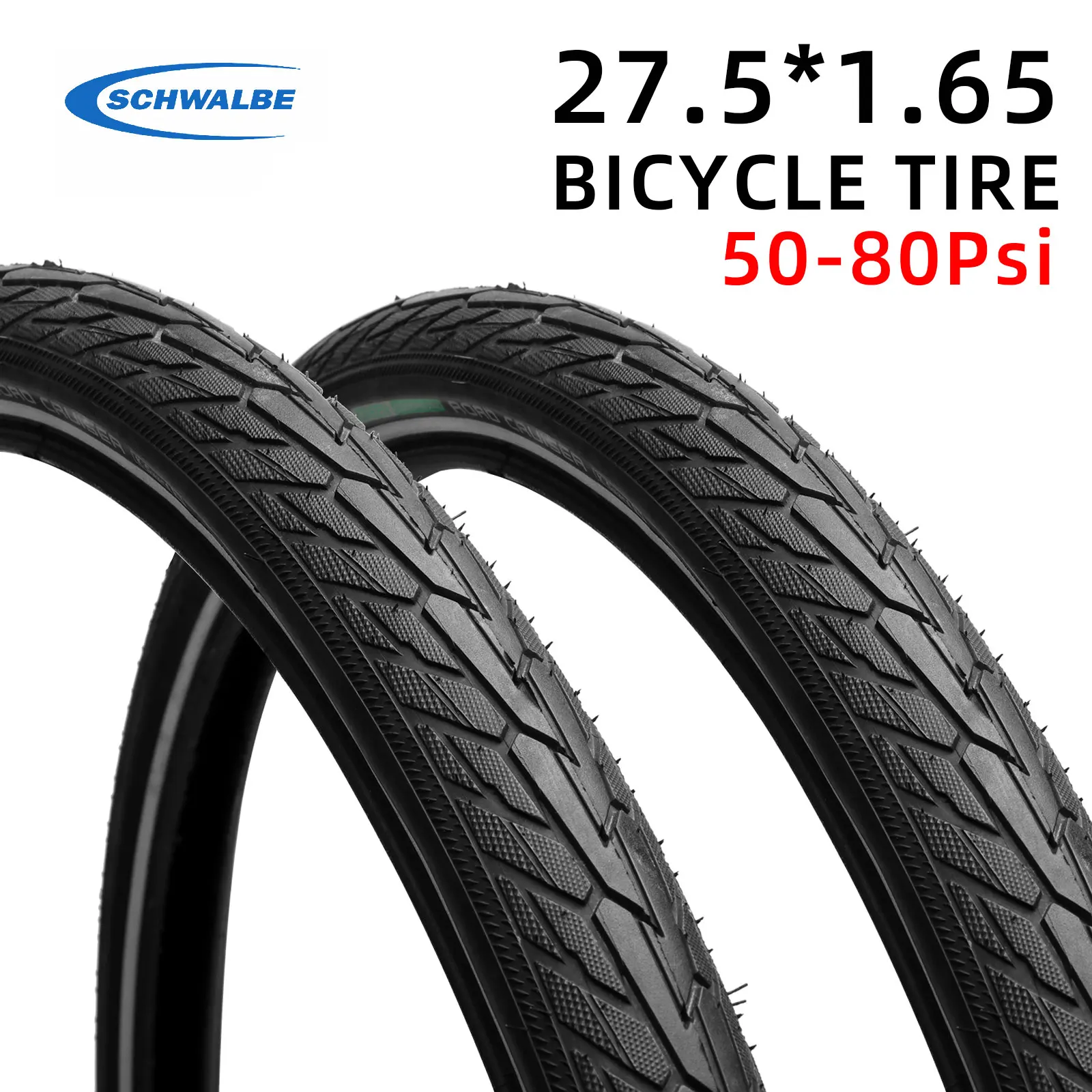 SCHWALBE Mtb 27.5 Inch Tire 50-80Psi Reflective Anti-Puncture Anti-Slip Wear-Resistant Rubber Bicycle Tire