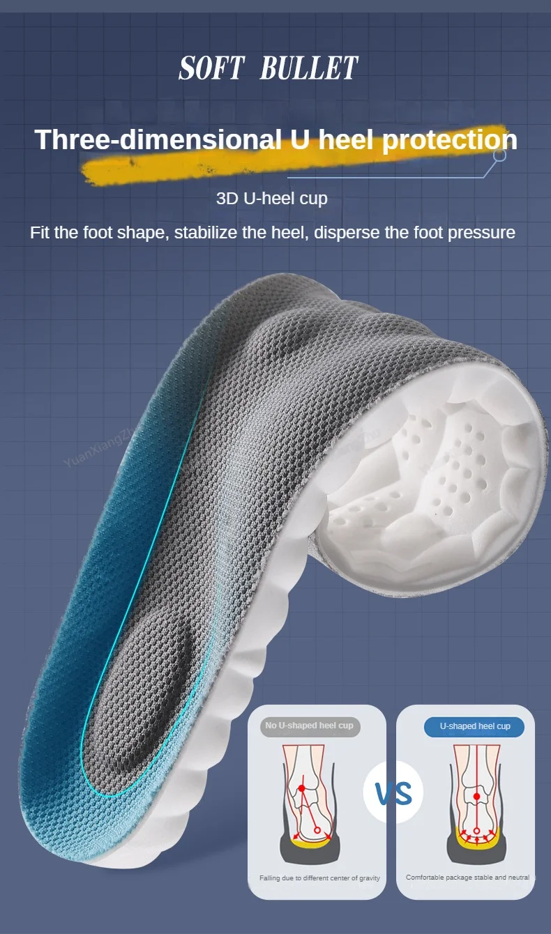 Popcorn Cloud 4D-Einlegesohlen, Plantarfasziitis-Entlastung, Einlegesohle, Fußgewölbeunterstützung, orthopädische Einsätze, Stoßdämpfung, warme Winterpolster – Detail 8