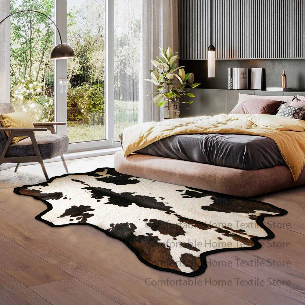 Imitation Animal Skin Alien Carpet Living Room Decoration Soft Antiskid Bedroom Decor Bedend Rug Easy Cleaning Entrance Door Mat