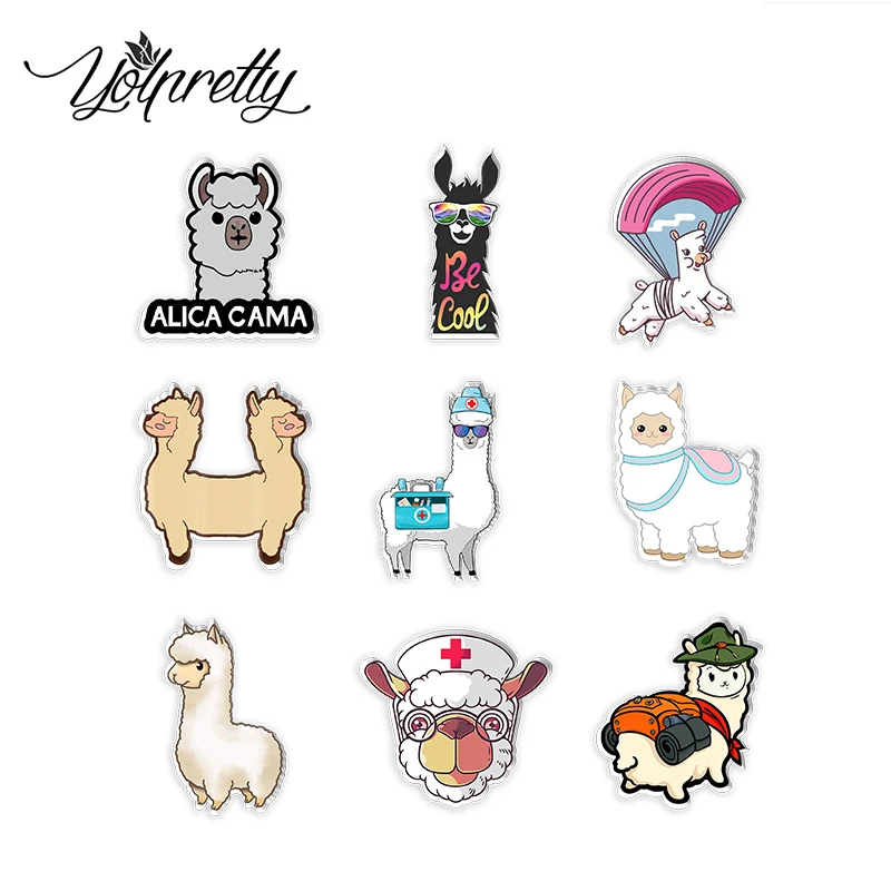 2023 New Arrival Fashion Funny Alpaca Cute Animals Handcraft Acrylic Epoxy Badge Pin Lapel Pins