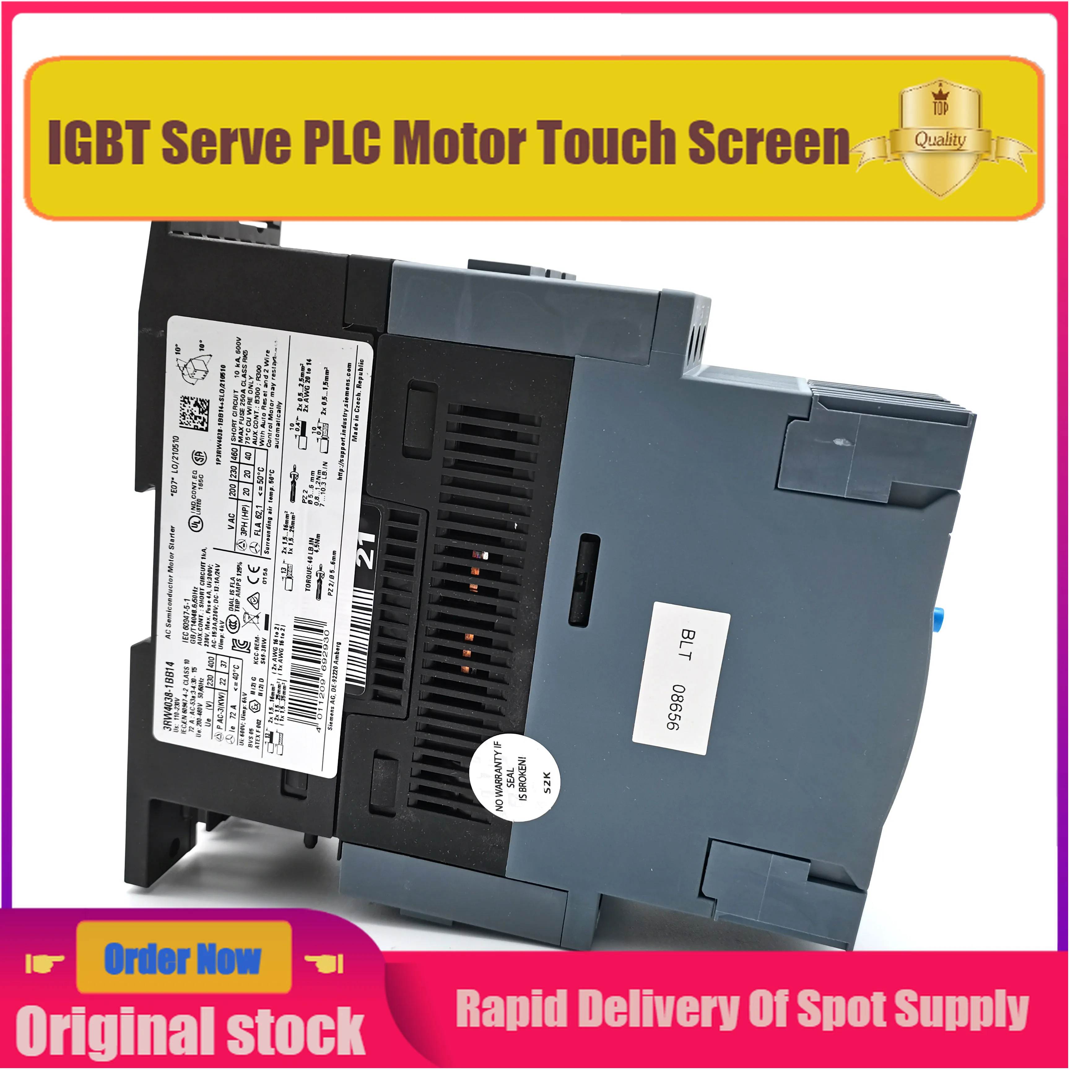 Brand new original 3RW4038-1BB14 72A 37kW soft starter 3RW40381BB14 spot