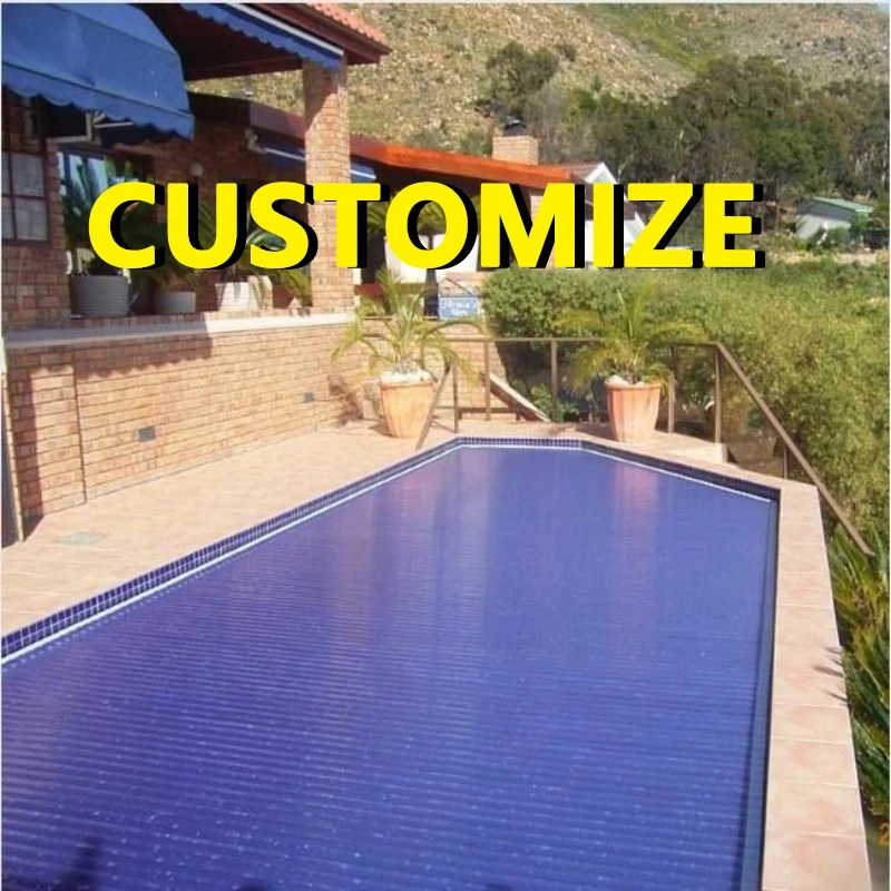 

Any Size Custom Solar Electric Pool Cover Aluminum Rail Roller Durable Outdoor Heat Insulation Energy Saving Waterproof Pool Gua