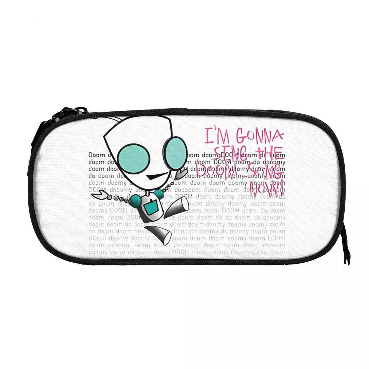 Gir's Doom Song Invader Zim Pencil Case Cute Pen Box Bag Girl Boy Big Capacity Students School Cosmetic Pencilcases