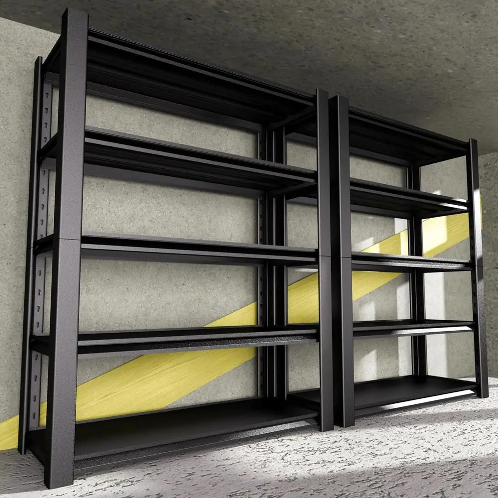 

2 шт. стеллажей промышленного класса из стали, 72x48x20 дюймов, 5-ярусные, грузоподъемность 3000 фунтов, для гаража, мастерской, склада