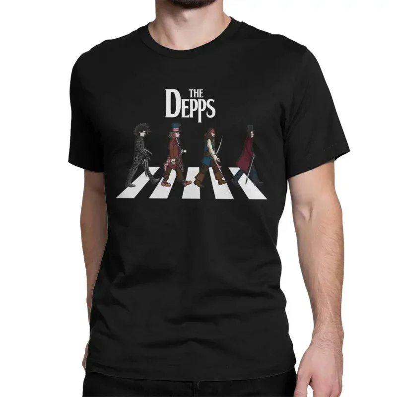 Funny The Depps Road T-Shirt Men Crew Neck Pure Cotton T Shirts Short Sleeve Tee Shirt Plus Size Clothing