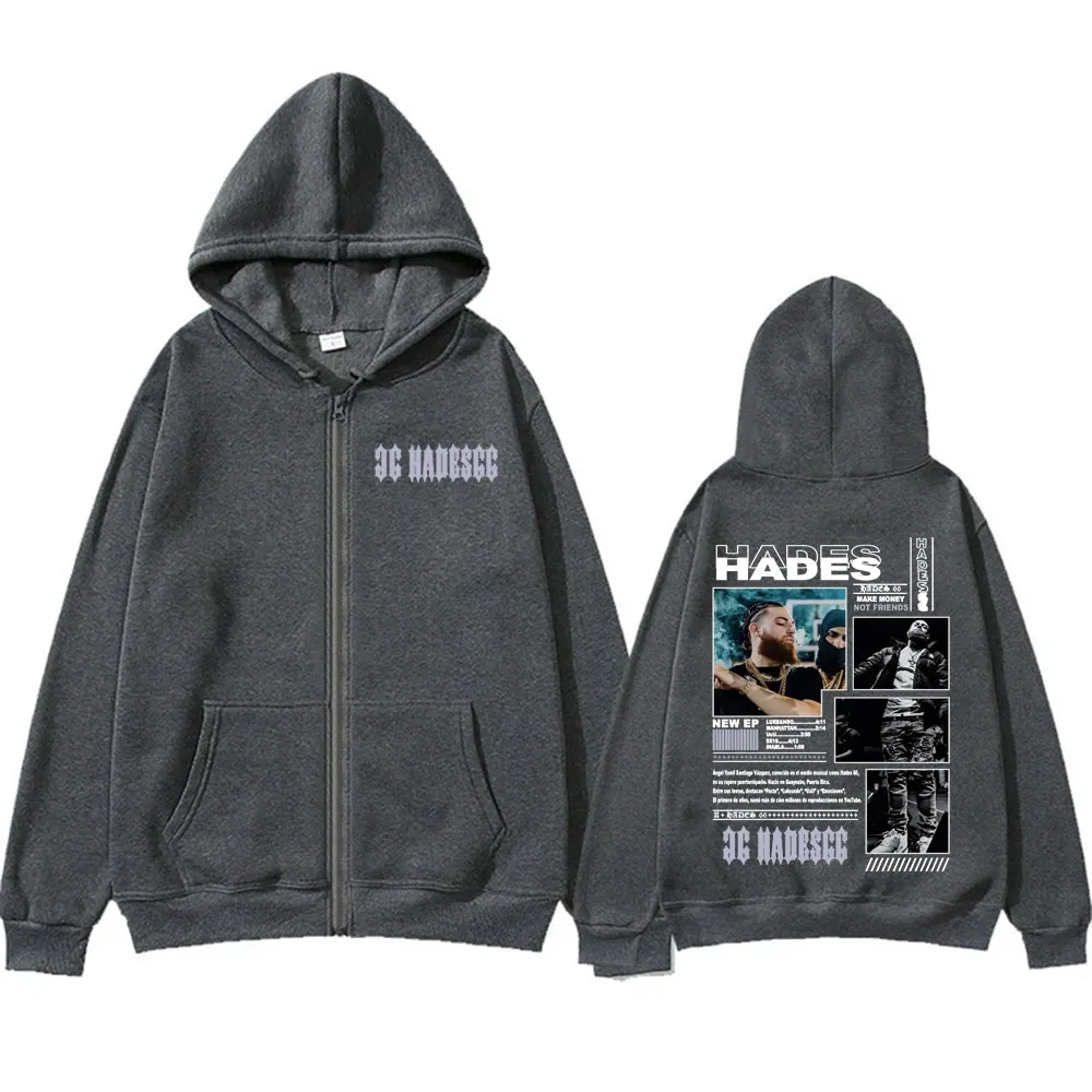 Rapper Hades 66 Make Money Not Friends Album Cover Zip Up Hoodies Men Women's Fashion Hip Hop Pop Music Zipper Hoodie Sweatshirt