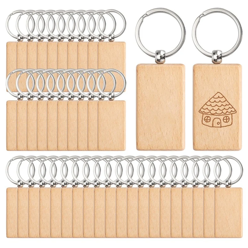 

60 шт., деревянные заготовки для ключей, заготовки для гравировки