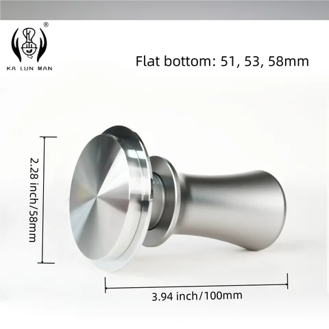 1Pc Coffee Tamper, Coffee Tamper, Stainless Steel Smooth Bottom or Threaded Bottom, Three Sizes: 51mm, 53mm, and 58mm