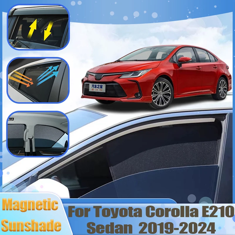Car Window Sun Visors For Toyota Corolla E210 2024 Accesories Sedan 2020 2021 2022 2019~2025 Auto Mesh Sunshades Anti-UV Protect