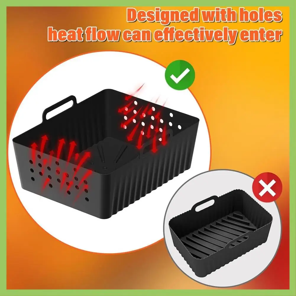 

Promotion!2PCS Air Fryer Silicone Liners For Ninjia SL400UK/SL401 Basket Air Fryer Reusable Air Fryer Pot Accessories