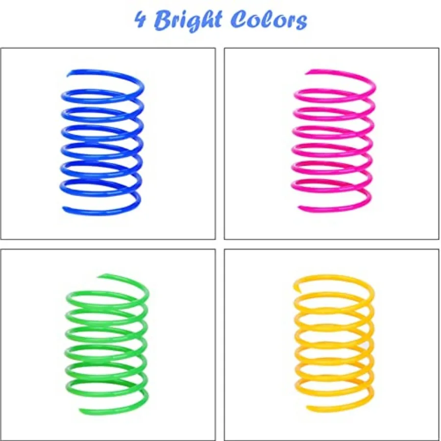 4pcs Kitten Cat Toys Wide Durable Heavy Gauge Cat Spring Toy Colorful Springs Cat Pet Toy Coil Spiral Springs Pet Intera image 2