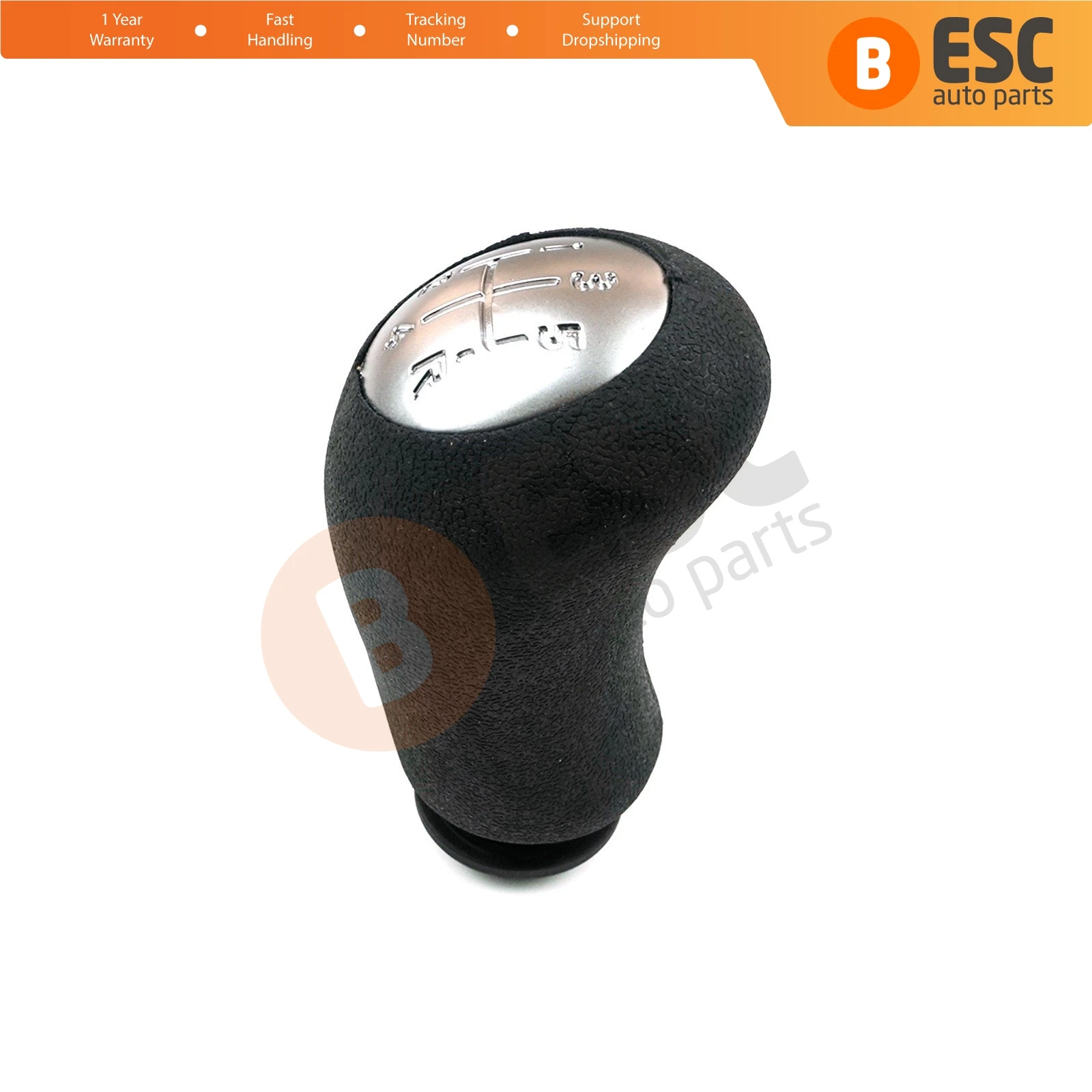 ESC Auto Parts ESP542 5-Speed Gear Shift Stick Knob 8200079112 Black Chrome for Renault Clio 3 Megane 2 Scenic 2 Fast Shipment