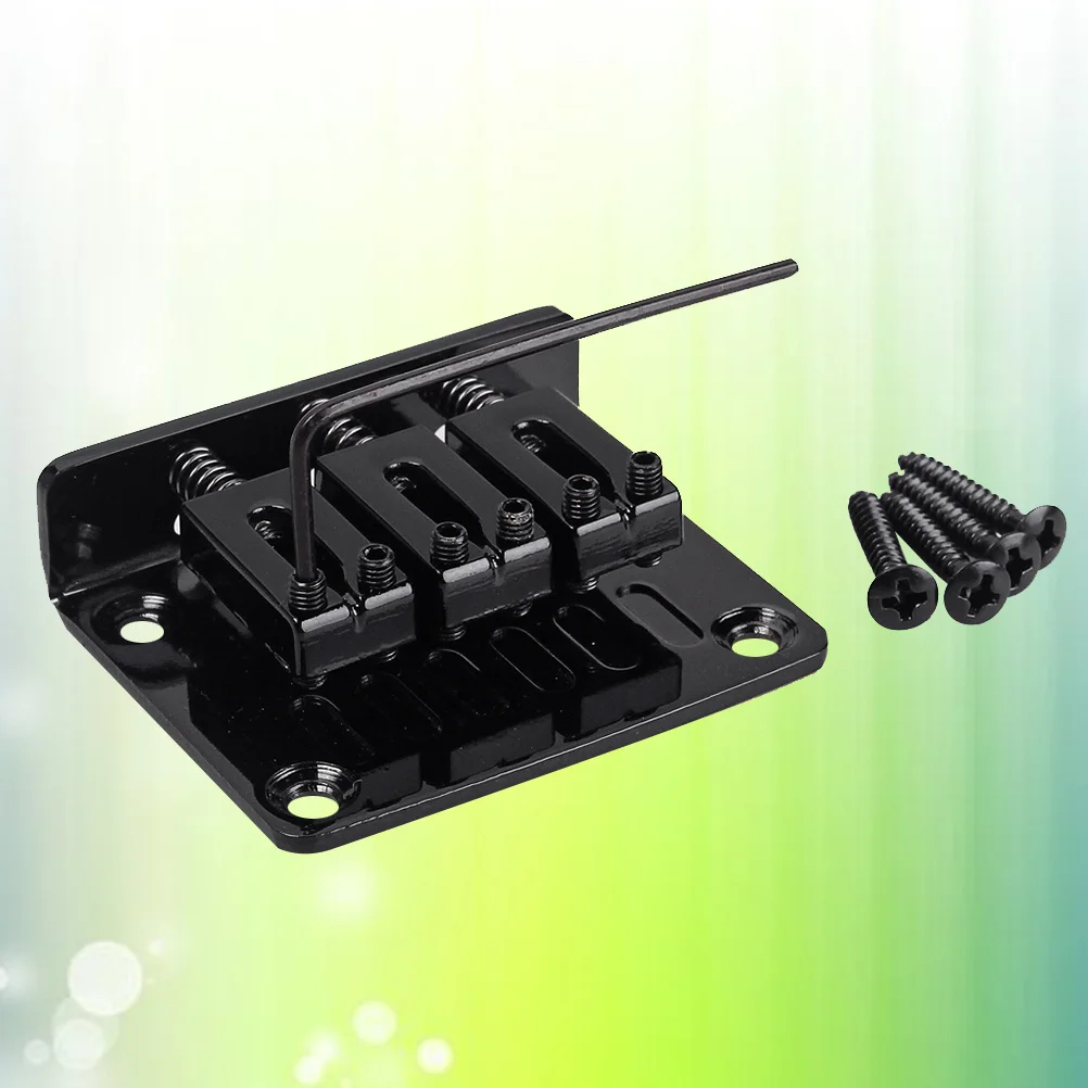 

String Bass Bridge Metal Adjustable Top Load For Jazz Guitar Replacement Vintage Style Bridge Black