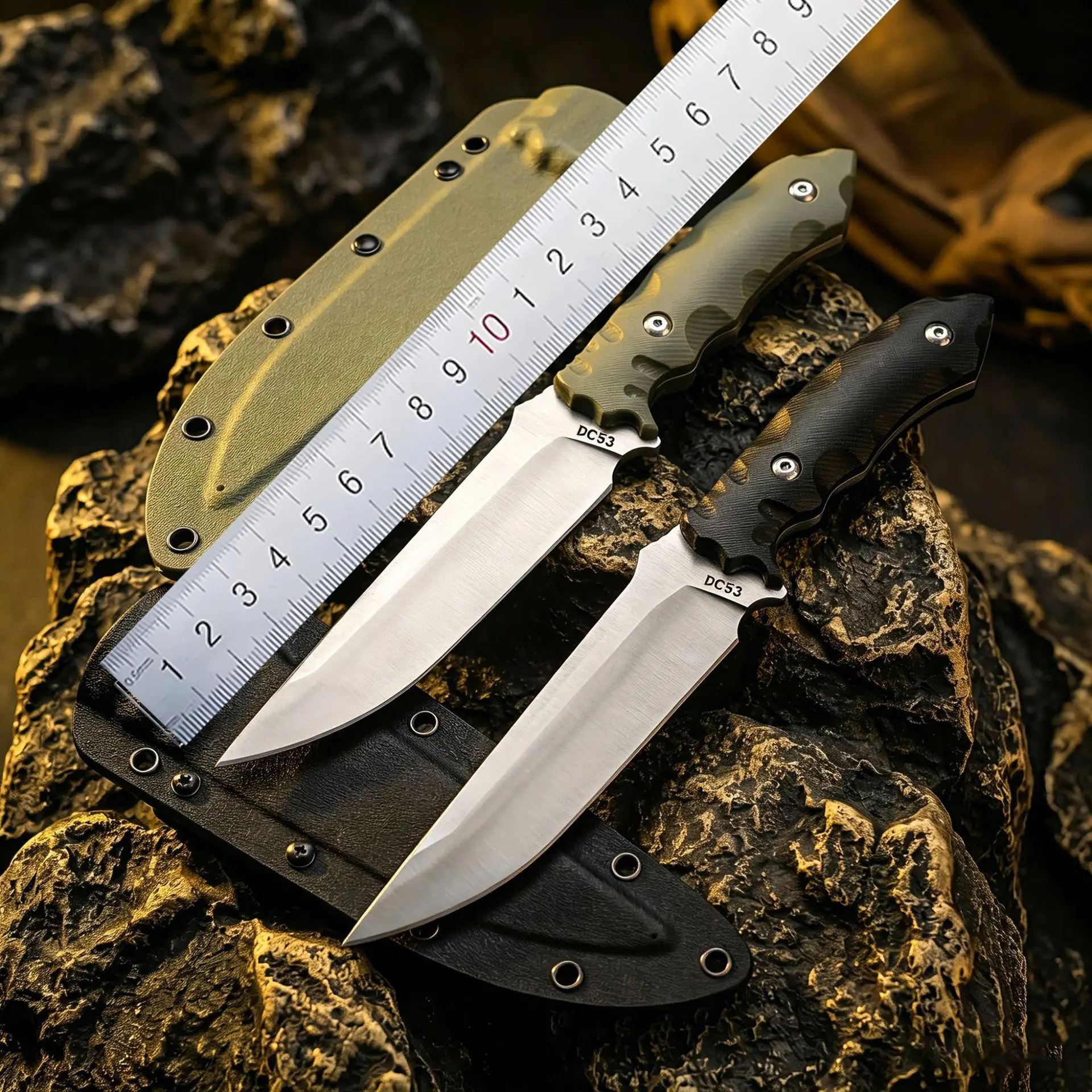 High Hardness Stainless Steel Multi Knife Camping Outdoor Straight Knife Jungle Camping Kitchen Fruit Knife ABS Handle Edc