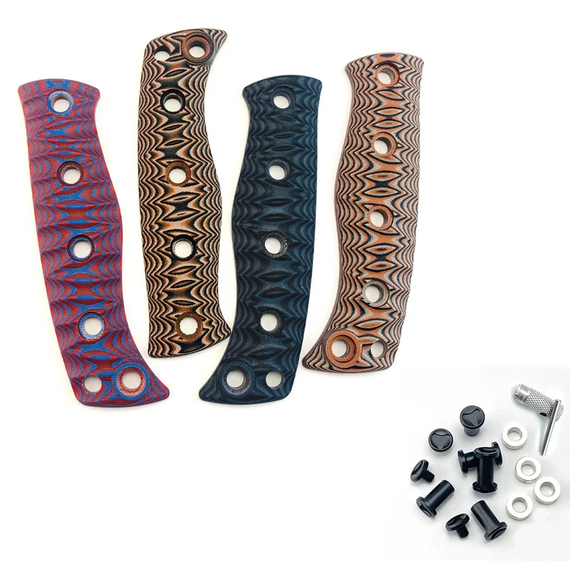 4 Colors CNC G10 Made Knife Handle Patches Scales For Original Benchmade Fixed Adamas 375 Knives Grip Replace Parts With Screws