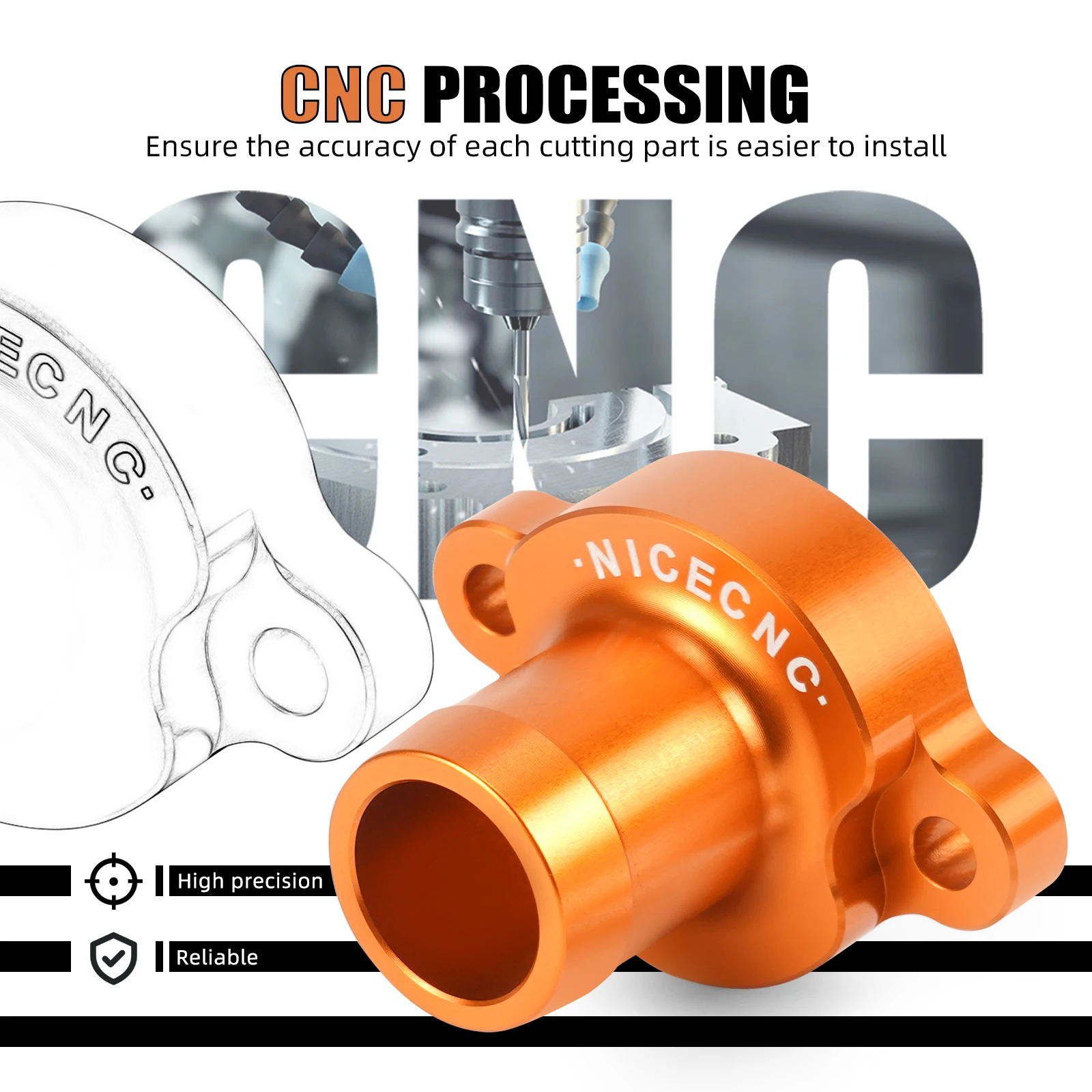 NICECNC Thermostatgehäuseabdeckung für KTM 690 DUKE/DUKE R/Enduro/Enduro R/SMC/SMCR 08–2025 Husqvarna 701 Enduro GasGas 700 SM/ES – Detail 11
